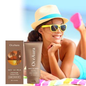 Quick Self Tanning Cream Dark Tone Fast Drying Natural Sunless Tan Lotion Flawless Streak-Free Body Self Tanner Wash Off Body Bronzer for Beach O