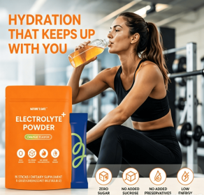 Zero Sugar Orange Electrolyte Powder 15 Single Serve Sticks, No Added Sucrose & Preservatives Dietary Supplement
