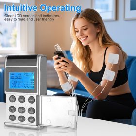 4 Channel TENS Unit with 8 Pads: 48 Modes & 20 Intensity Levels for Pain Relief & Muscle Training