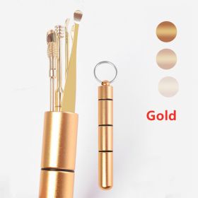 Ear Pick Set Toothpick Ear Wax Remover Ear Spoon Curette Care Cleaning Tool (Color: Rose Gold)