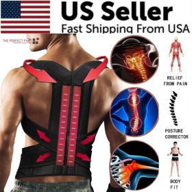 Adjustable Posture Corrector Low Back Support Shoulder Brace Belt For Men Women (Brace Size: L)