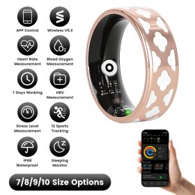 Size7/8/9/10 Options -- 1Pc Smart Ring Health Tracker Fitness/Sleep/Stress/HRV Tracker with Charging Case Magnetic Charging Cable for Women & Men (size: Cloud_8)